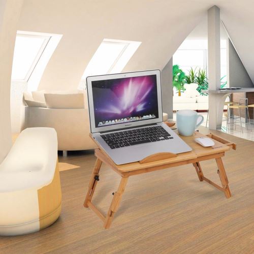 Table de lit, Bureau d'étude pour ordinateur portable réglable en hauteur  avec bureau inclinable table plateau table d'appoint réglable pour