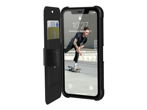 UAG Rugged Folio Case for iPhone XR [6.1-inch screen] - Metropolis Black - Flip cover voor mobiele telefoon - zwart - voor Apple iPhone XR