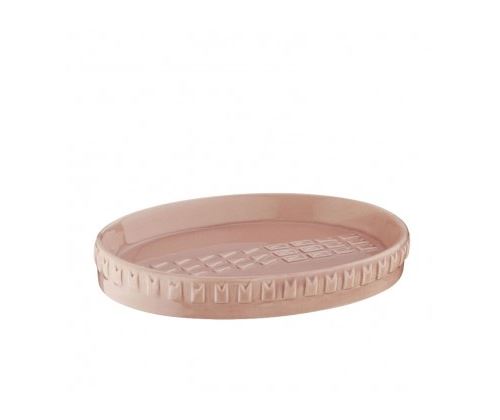 Porte Savon Rond Porcelaine Vieux Rose Lenora