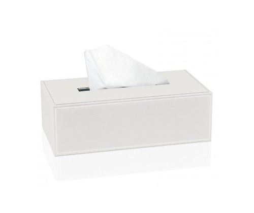 Boîte à Mouchoirs Design Similicuir Blanc