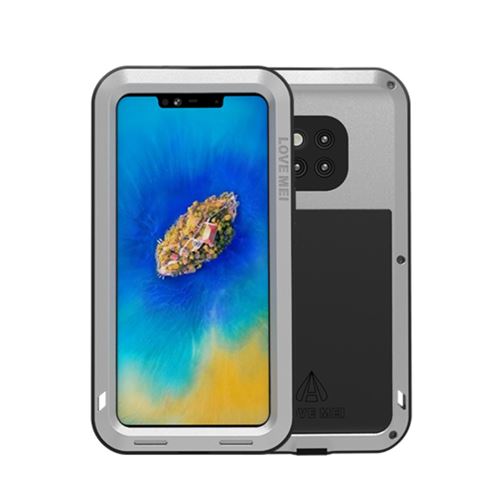 Coque en silicone défenseur à l'épreuve de la poussière et des chocs, résistant aux projections d'eau argent pour votre Huawei Mate 20 Pro
