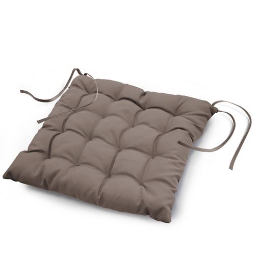 Assise matelassee 40 x 40 cm polyester uni essentiel Taupe