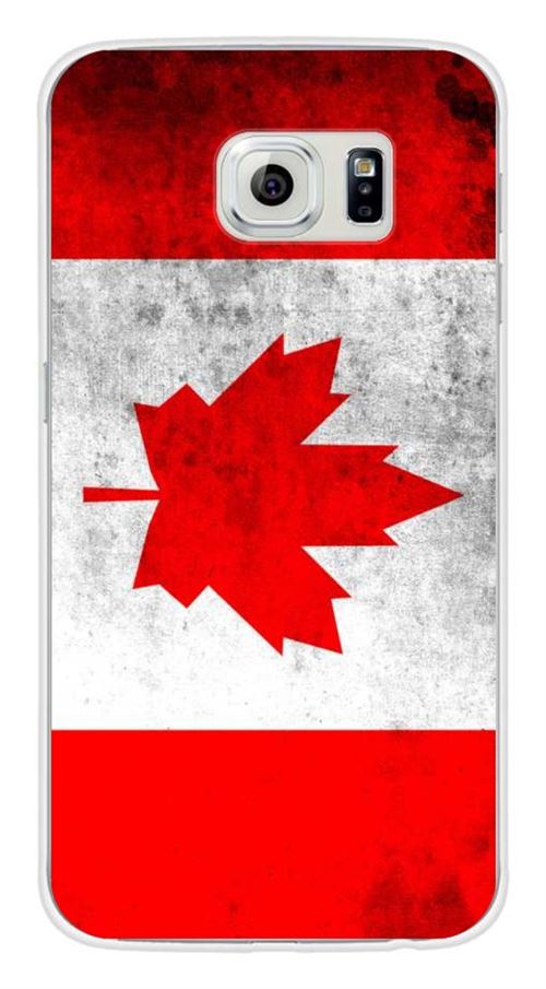 Coque en silicone imprimée compatible Samsung Galaxy S6 Drapeau Canada