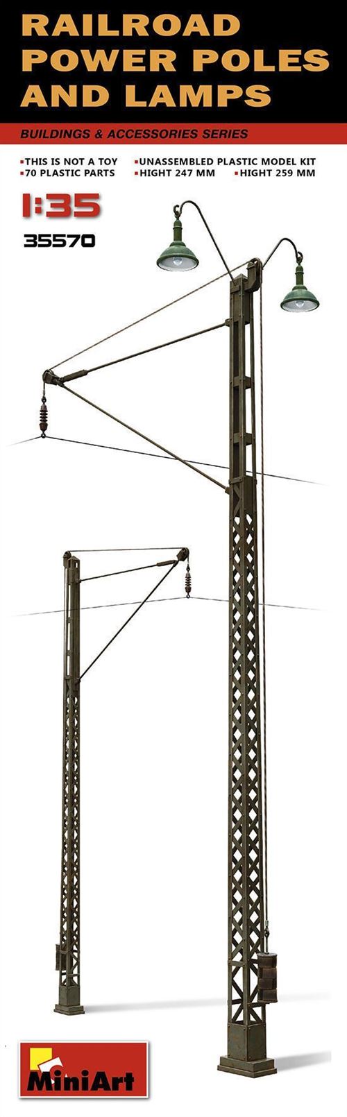 Railroad Power Poles & Lamps - 1:35e - Miniart