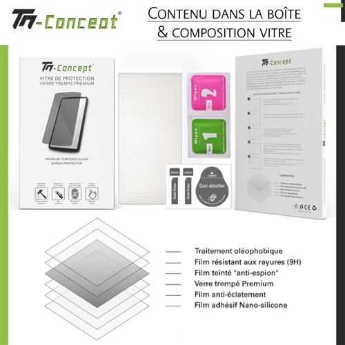 Protège écran TM CONCEPT Verre trempé Privacy pour iPhone 14 Pro