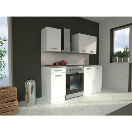 Cuisine complète OSLO - L 180 cm - Blanc Mat - Plan de travail inclus