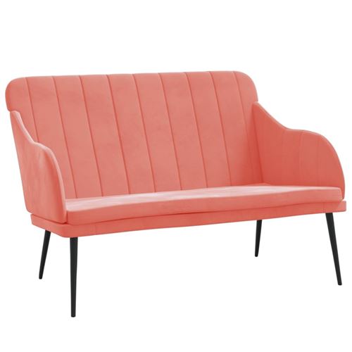 Vidaxl Rose Banc 110X76x80 Cm Velours - Image 3