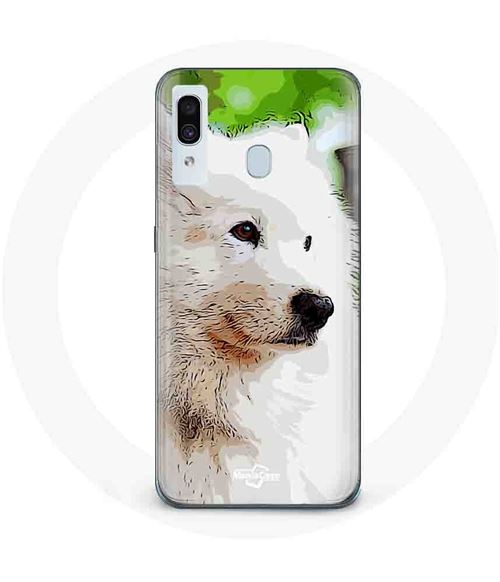 Coque pour Samsung Galaxy A20 Chien Samoyède Blanc Maniacase