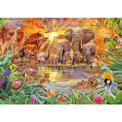 Puzzle 1000 pièces Schmidt - Steve Sundram : Faune africaine