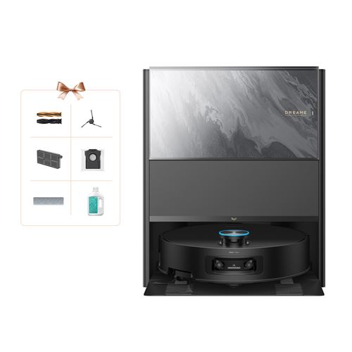  Robot Aspirateur Laveur Dreame Aqua10 Ultra Track Complete Noir 25kPa Lavage 45&deg;C Obstacles 6cm D&eacute;m&ecirc;lage 100% &Eacute;vite +240 