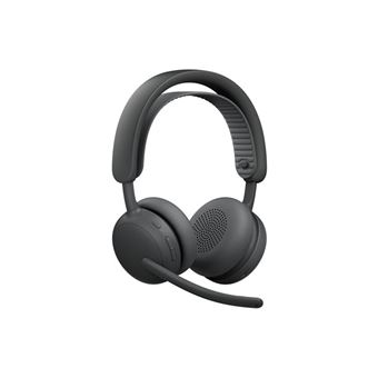 Logitech 2 ES - Micro-casque - sur-oreille - Bluetooth - sans fil, filaire - Suppresseur de bruit actif - USB-C - graphite - Certifié pour Microsoft Teams - 1