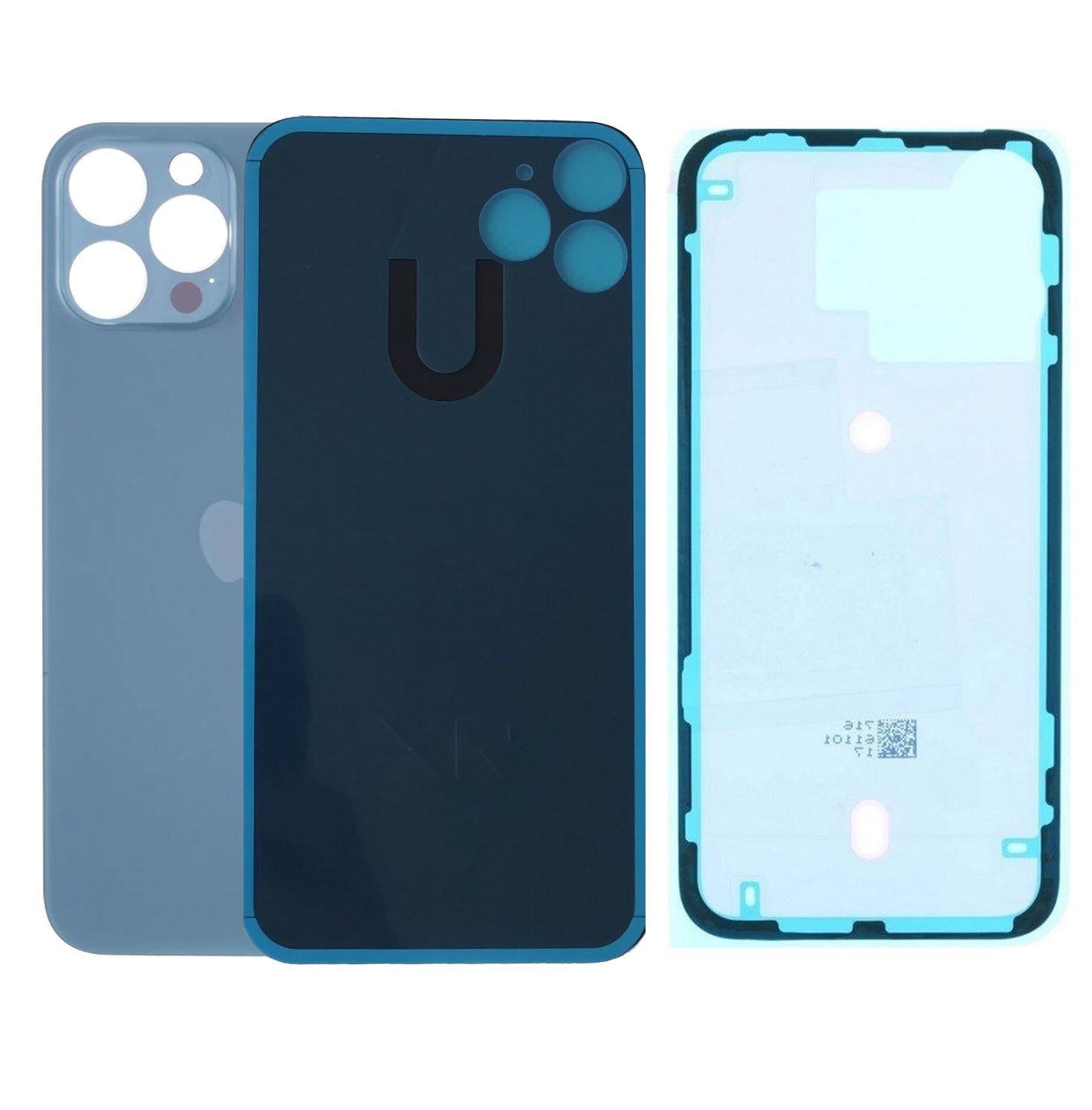 Coque Arrière En Verre De Remplacement Pour IPhone 12 Pro Max - Kit Complet Avec Outils - Bleu