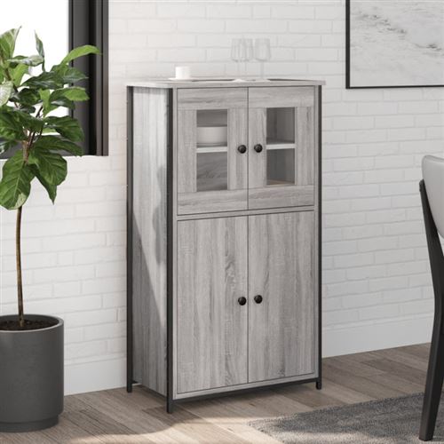 VIDAXL - Buffet Haut - 62x32x106,5 cm - Gris - Image 2