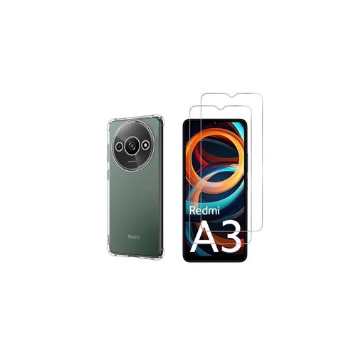 Coque antichoc pour Xiaomi Redmi A3 et 2 Verres Trempé Film Protection Ecran Phonillico®