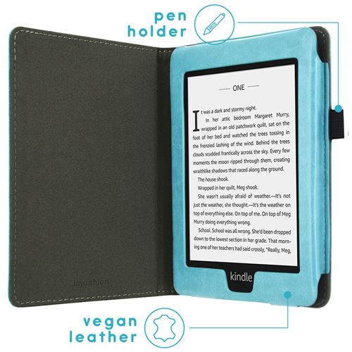 Étui de liseuse portefeuille en cuir végan pour  Kindle Paperwhite 4  Bleu foncé iMoshion - Accessoires liseuse - Achat & prix