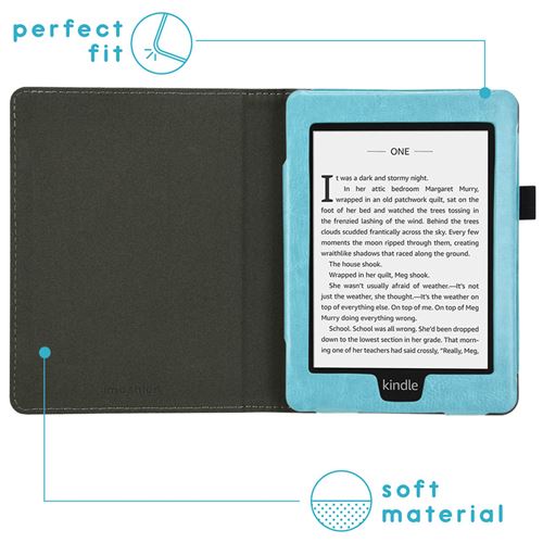 Étui de liseuse portefeuille en cuir végan pour  Kindle Paperwhite 4  Bleu clair iMoshion - Accessoires liseuse - Achat & prix