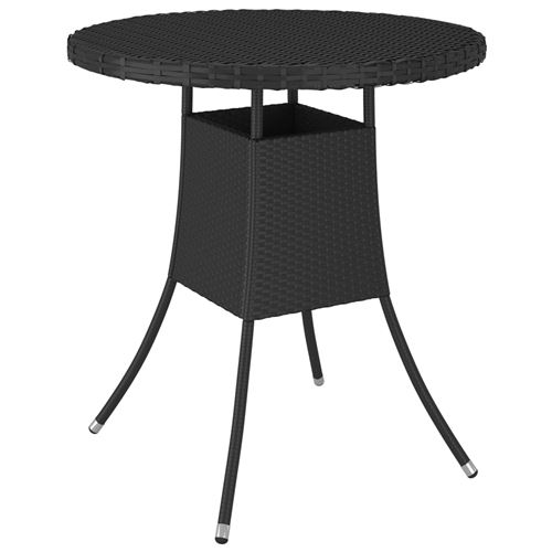 Table de jardin 70x70x73 cm Résine tressée Noir