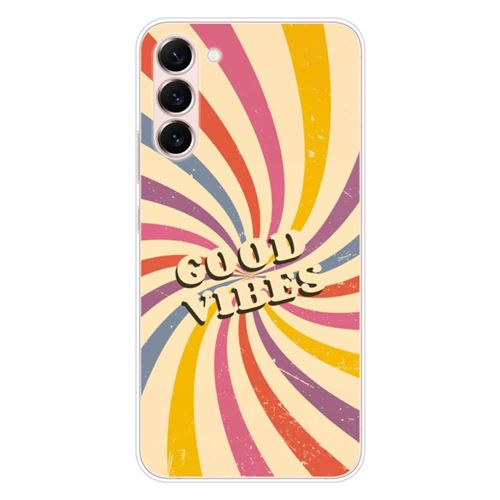 Coque en silicone imprimée compatible Samsung Galaxy S23 Plus Good vibes
