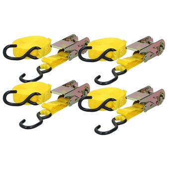 Sangles de Transport 5.1m avec pression 350 kg pour Remorque 4 pièces Dunlop Jaune - 1