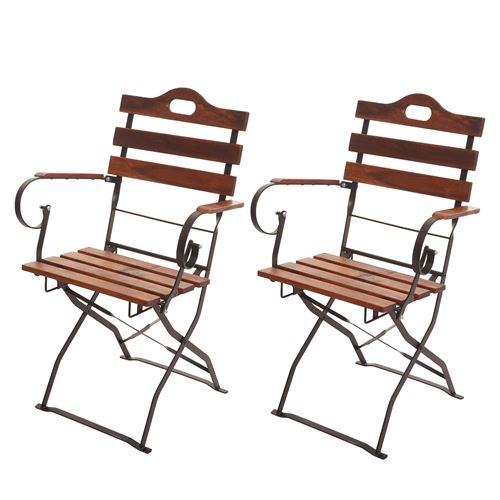 2x chaise de jardin MENDLER HWC-J40, chaise de jardin pliante,