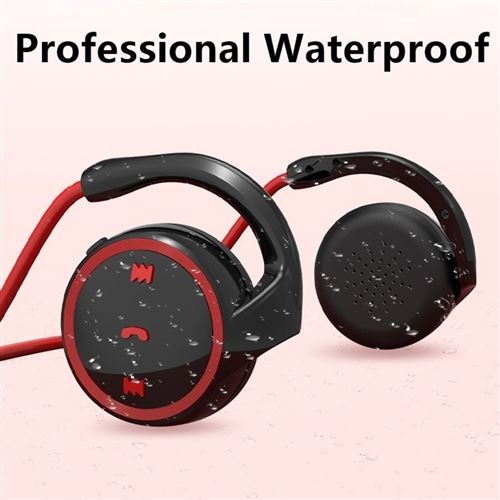 Sophia-Écouteurs Bluetooth sans fil à conduction, casque de musique MP3  avec micro, écouteur de natation
