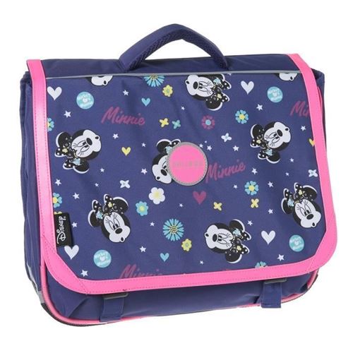 phileas x minnie cartable - 2 compartiments - 38 cm - violet