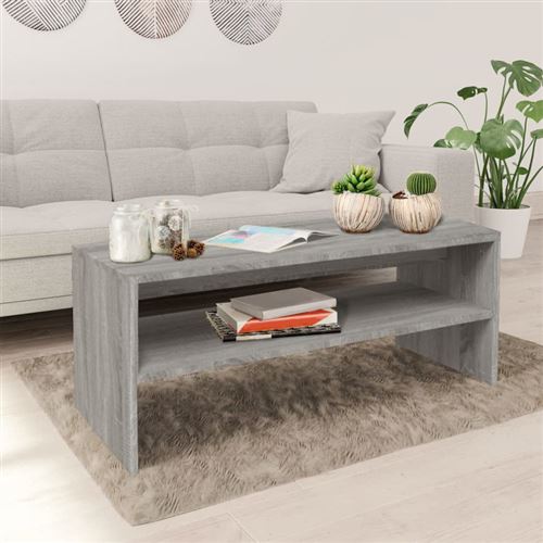 Table basse Sonoma gris 100x40x40 cm Bois d ingénierie