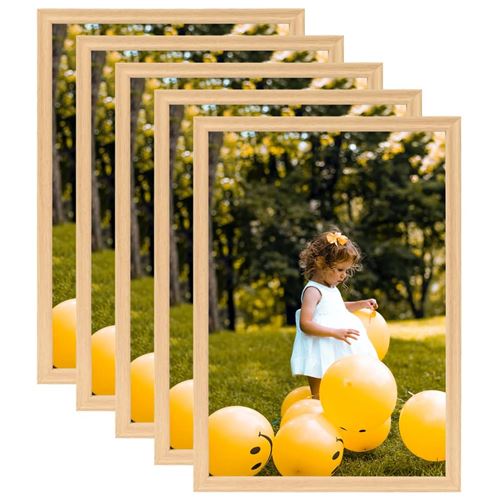 vidaXL Collage de cadres photo 5 pcs de mur table Chêne clair 70x90 cm