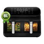 Ultenic K20 - AIRFRYER Friteuse à Air Sans Huile - Double Compartiment 3 8l 2 2850w Ecran Tactile Recette En Ligne Noir