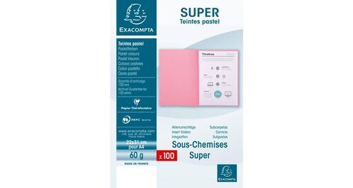 Sous chemises super 60 rose x 100