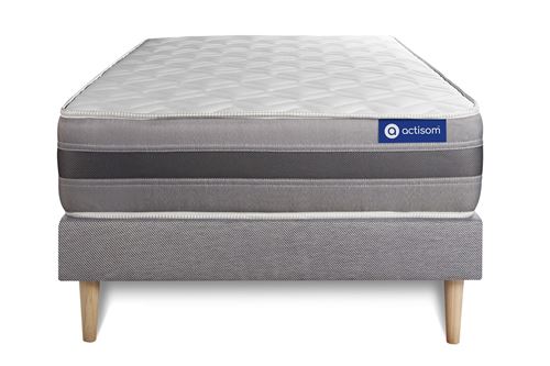 Non Communiqué Gris Ensemble Matelas Actimemo Relax Mémoire De Forme 120X200 Cm Maxi Épaisseur 5Zones De Confort + Sommier Kit