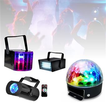 Pack light DJ 4 jeux de lumière + 1 Portique PA DJ SONO MIX LED idéal