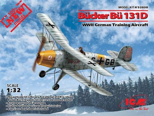 Bücker Bü 131d,wwii German Training Aircraft(100% New Molds)- 1:32e - Icm