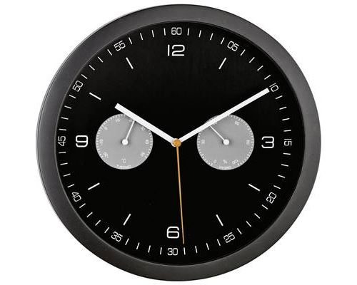Mebus 52825 radiopiloté(e) Horloge murale 260 mm x 42 mm noir