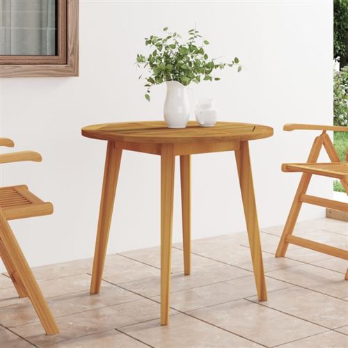 Non Communiqué Table De Jardin Ø85x75 Cm Bois D Acacia Solide