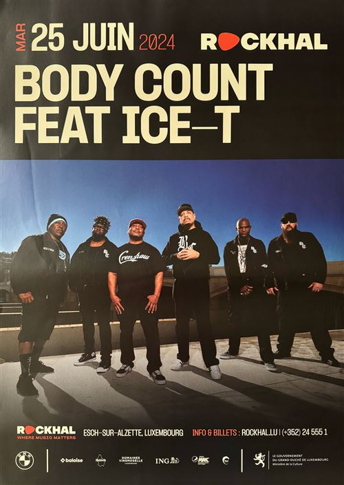 Affiche - Body count Feat Ice-T - Concert Luxembourg 2024 - 60x84cm