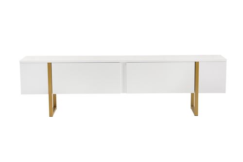 Meuble TV en bois ""Serenity"" - 180 x 29 x 50 cm - Blanc