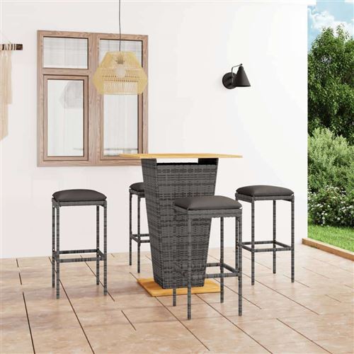 Non Communiqué Gris Salon De Jardin Vidaxl Acier 5 Pieces 4 Personnes