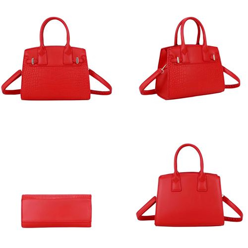 Sac Bandoulière Femme Rouge, Petit Modèle, Multi Poches, Léger Et Ajustable, Style Croisé