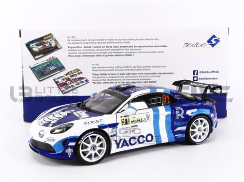 Voiture Miniature de Collection SOLIDO 1-18 - ALPINE A110 RGT - Rallye Monza 2020 - Blue / White - 1801613