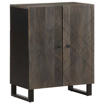 Buffet 2 Portes En Bois De Manguier Massif - 60x33x75 Cm - Style Classique - Rangement Spacieux - 7