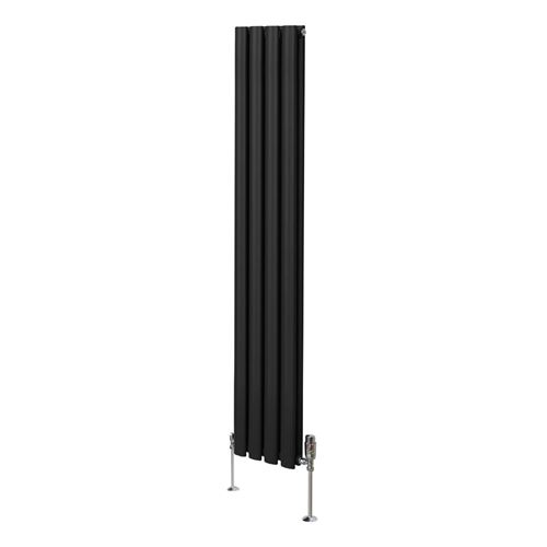 Monstershop Oval Column Radiator & Valves - 1600mm x 240mm – Black
