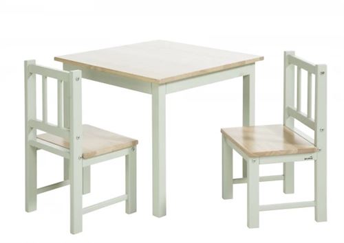 Geuther Meubles d activite en Hevea 2 chaises et une table Couleur Vert Menthe