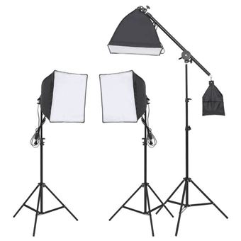 vidaXL Kit d'Éclairage de Studio avec Trépied et Boîte à Lumière Kit d'Éclairage de Photographie Lampe Photo Sac de 190232 - 1