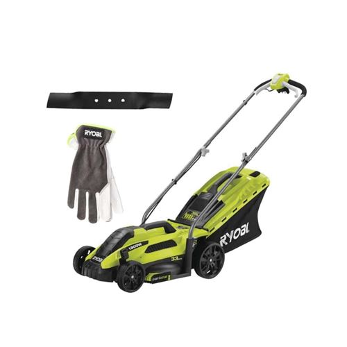 Pack RYOBI Tondeuse électrique 1300W Coupe 33cm RLM13E33S - Lame de tondeuse...