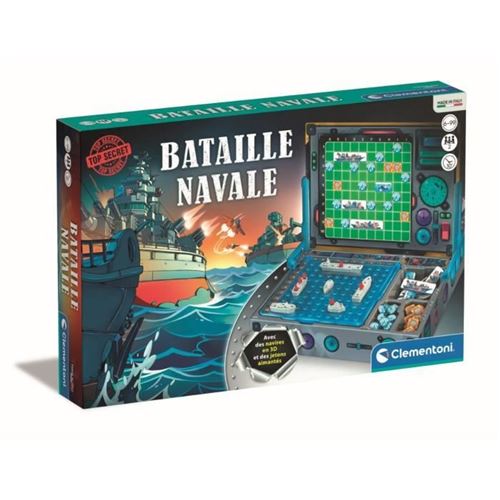Clementoni - Bataille Navale - Jetons Magnétiques Et Navires En 3D - Jeu De Logique - 2 Personnes