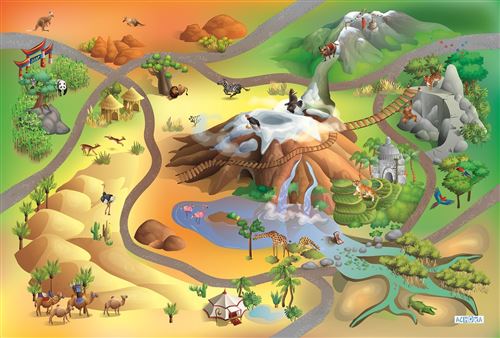 ACHOKA tapis de jeu animaux imperméable 140 x 200 cm