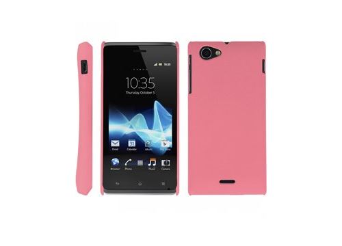 Coque rigide rose pour Sony Xperia L aspect mat toucher rubber gomme