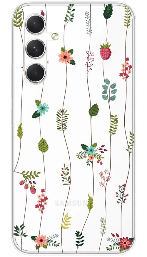 Coque en silicone imprimée compatible Samsung Galaxy A54 5G Montée de fleurs