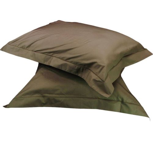 Lot 2 Taies D'oreiller Unie Percale EASY CARE 80 fils/cm² SENSEI SOFT Taupe 50x70